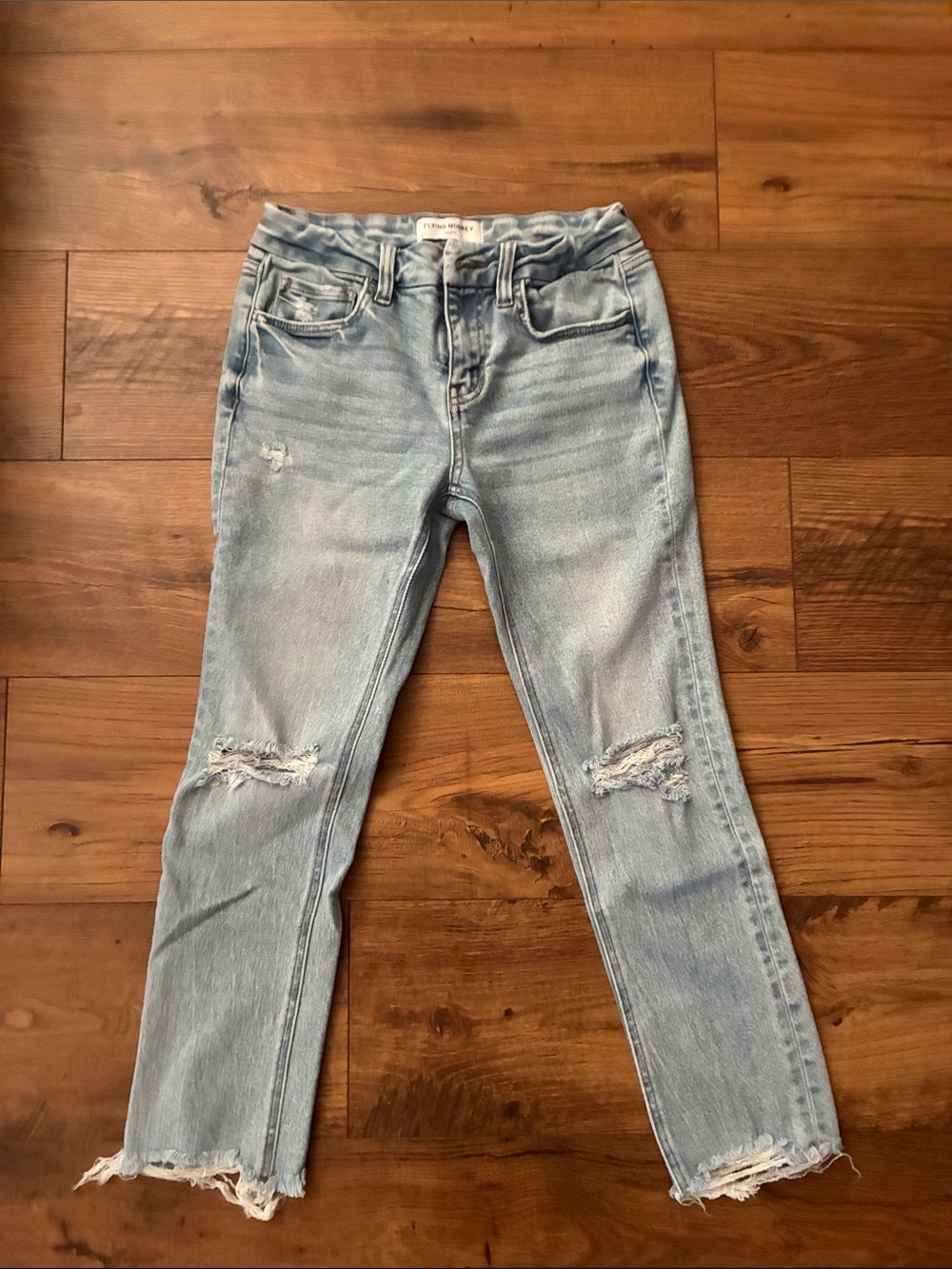 Flying Monkey Light Wash Distressed Skinny Jeans